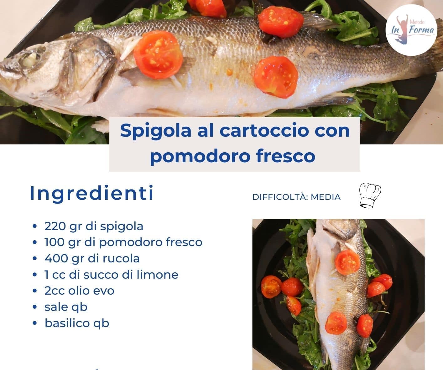 Spigola al cartoccio con pomodoro fresco | Metodo InForma