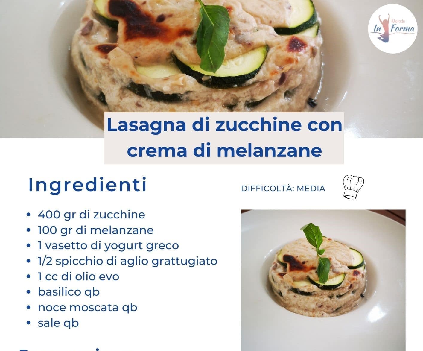 Lasagne di zucchine con crema di melanzane | Metodo InForma