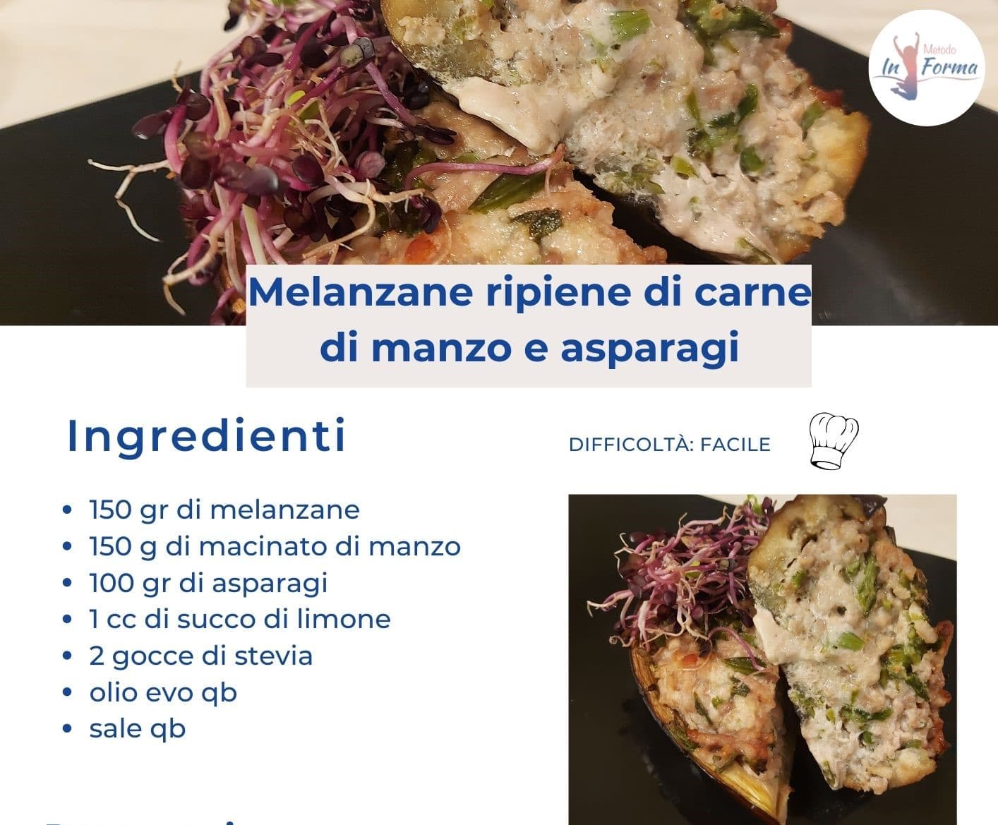 MELANZANE RIPIENE DI CARNE DI MANZO E ASPARAGI